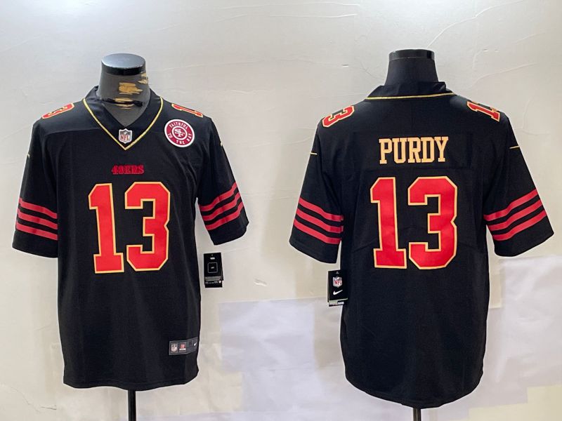 Men San Francisco 49ers #13 Purdy Black Gold 2024 Nike Vapor Limited NFL Jersey style 10271